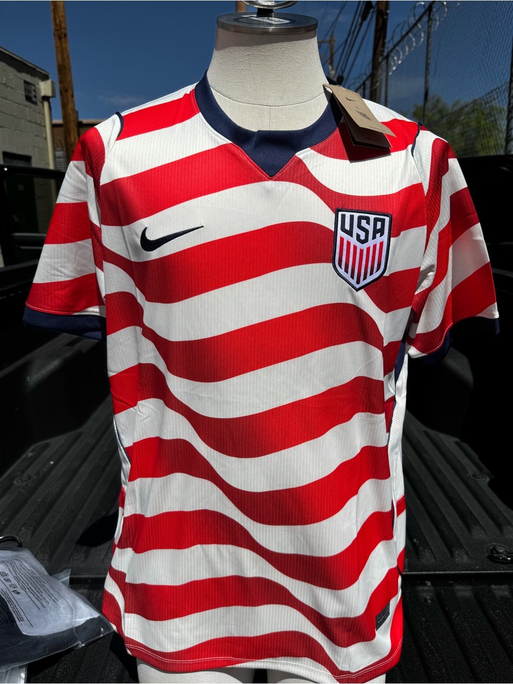 Red & White USA Wave Soccer Jersey